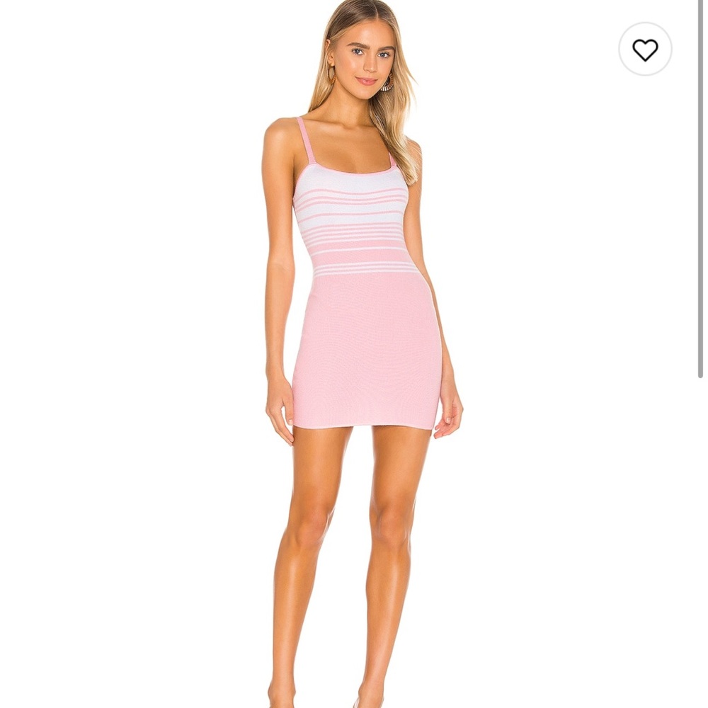 NWT Superdown Susie Pink & White Striped Knit Dress Size Small
